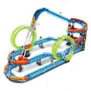 G2412-498 Cветящийся гоночный трек для машинок - переверт. (2 неон. петли 360°, 2 машинки), 116 дет. G2412-498 Cветящийся гоночный трек для машинок - переверт. (2 неон. петли 360°, 2 машинки), 116 дет.