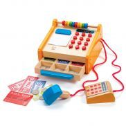 E3121_HP Деревянная игрушка касса "Супермаркет", игровой набор из 35 предметов
