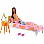 GRG86 Кукла Barbie брюнетка в спальне