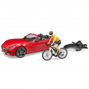 03485 Игрушка из пластмассы Спортивный автомобиль Roadster с фигуркой и велосипедом