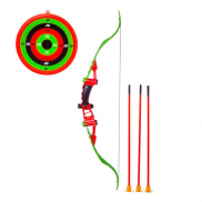 S-00188 Лук со стрелами на присосках, в наборе 3 стрелы, лук и мишень, в коробке