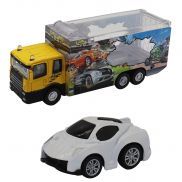 FT61050 Игровой набор грузовик + машинка die-cast  белая, спусковой механизм, 1:60 Funky toys