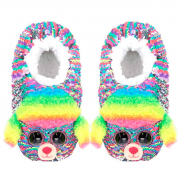 95505 Тапочки-носки детские с пайетками Пудель Rainbow серии TY Fashion размер S (18,1 см)