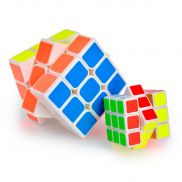 CB33032 Игрушка головоломка ZOIZOI (Куб) 3*3 белый с цветн.наклейками,большой+маленький