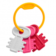 Игрушка-прорезыватель "Ключи на кольце", розовые, 3 мес+