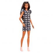 GHW54 Кукла Барби серия "Игра с модой" Брюнетка в платье с мышками