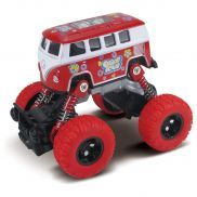 FT61076 Игрушка Автобус die-cast, инерционный механизм, рессоры, красный, 1:46 Funky toys