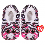 95537 Тапочки-носки детские с пайетками Зебра Zoey серии TY Fashion размер M (20,6 см)