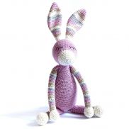 ikkvi013 Вязаная игрушка Кролик, 38 см, цвет розовый