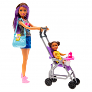 FJB00 Игровой набор Barbie Няня Скиппер с коляской