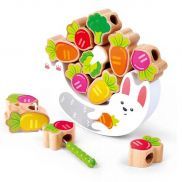 E0526_HP Игрушка развивающая "Малышам" Собираем урожай с Зайкой, 2в1 (шнуровка и игра-балансир)