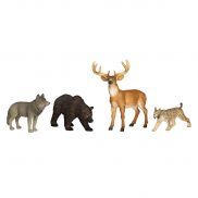 AMW2127 Набор лесных животных: медведь, олень, рысь, волк