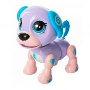 Т16801 1toy, интерактивная игрушка Робо-щенок светло-фиолетовый, свет,звук, движение, USB зарядка