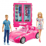 GVK05 Набор игровой Барби и Кен с гардеробом и розовым кабриолетом
