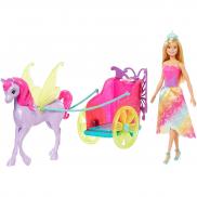 GJK53 Игровой набор Barbie "Сказочный экипаж с единорогом"