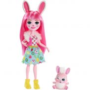 DVH87/FXM73 Кукла Enchantimals Бри Кролик с питомцем, 15 см + 4 см
