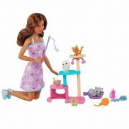HHB70 Кукла Barbie. Игровой набор Barbie и котята