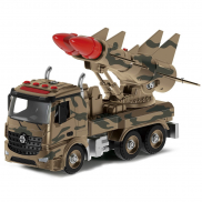 FT61167 Игрушка Военная машина-конструктор 2 ракеты фрикционная свет звук 1:12 28см Funky toys
