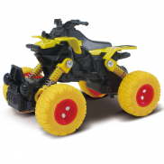 FT61070 Игрушка Квадроцикл die-cast, инерционный механизм, рессоры, желтый, 1:46 Funky toys