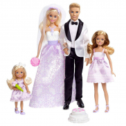 DJR88 Набор Свадьба 4 куклы (Кен, Барби, Стейси, Челси)