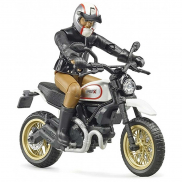63051 Игрушка из пластмассы Мотоцикл Scrambler Ducati Desert Sled с мотоциклистом