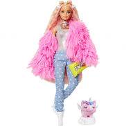 GRN28 Кукла Barbie в розовой куртке, серия Экстра. 29 см