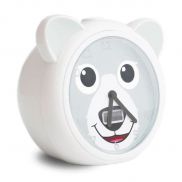 ZA-BOBBY-01 Часы-будильник для тренировки сна ZAZU. Медвежонок Бобби (BOBBY). Белый. 3+