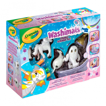 74-7424 Фигурки для раскрашивания Washimals "Набор с ванной со сказочными животными"