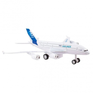 91011 Игрушка KiddieDrive Пассажирский самолет, с механизмом, свет /звук, 22см (металл)