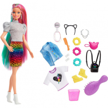 GRN81 Кукла Barbie с разноцветными волосами