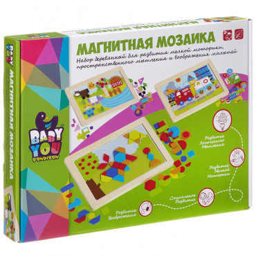 ВВ2040 Игр. дерев., магнитная мозаика, Транспорт, Bondibon, Box, 37х28х3 см., арт. TKC461