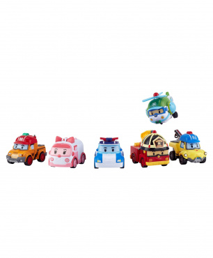 ZR-915 Игровой набор Robocar Poli из 6 трансформеров мини