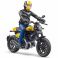 63053 Игрушка из пластмассы Мотоцикл жёлтый Scrambler Ducati с мотоциклистом