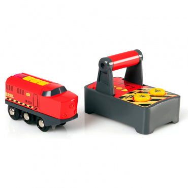 33213 BRIO Игрушка Паровоз на д/у с пультом,свет,звук,11х35х5см,кор.