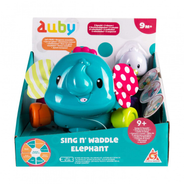 41083 Интерактивная игрушка Слоник с птичкой, звук. TM Auby