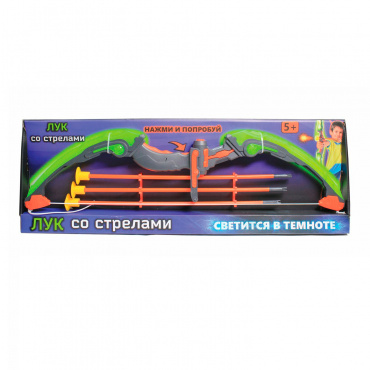 Т59888 1toy Набор лучника, лук со светом 21,5х5,5х63 см, стрелы, коробка