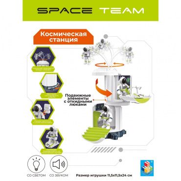 Т21430 1toy Space Team Игрушка Космическая станция (станция со звуком, светом и открывающимися элеме