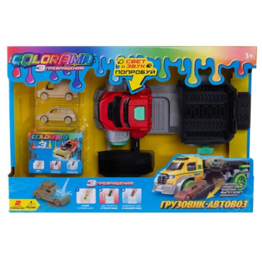 YYL563837 Игровой набор COLORAMA грузовик  с прицепом автомойкой для машинок МЧС