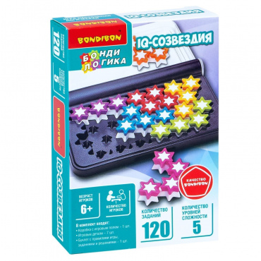 ВВ5958 Игра настольная логическая БондиЛогика Bondibon "IQ-СОЗВЕЗДИЯ"