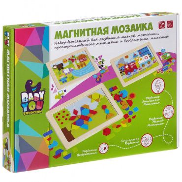 ВВ2041 Игр. дерев., магнитная мозаика, Ферма, Bondibon, Box, 37х28х3 см., арт. TKC462