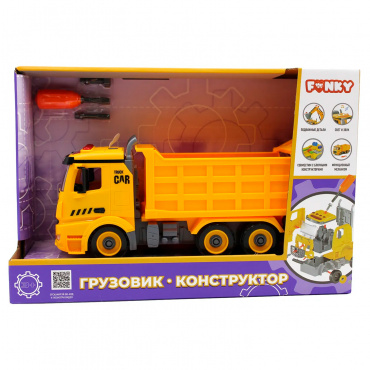 FT61112 Игрушка Грузовик-конструктор, фрикционный, свет, звук, 1:12 Funky toys