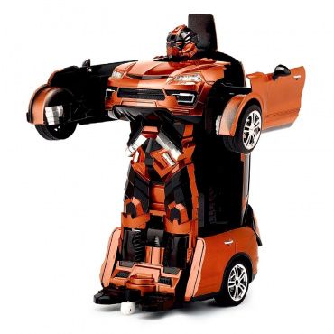 Т10859 Игрушка 1toy Робот на р/у 2,4GHz, трансформирующийся в машину, 30 см, оранжевый