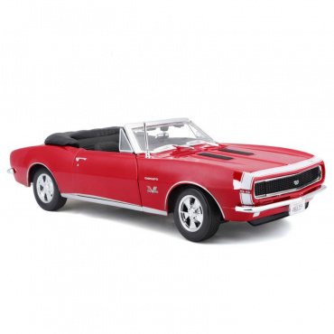 31684 Машинка die-cast 1967 Chevrolet Camaro SS 396 Convertible, 1:18, красная, открывающиеся двери