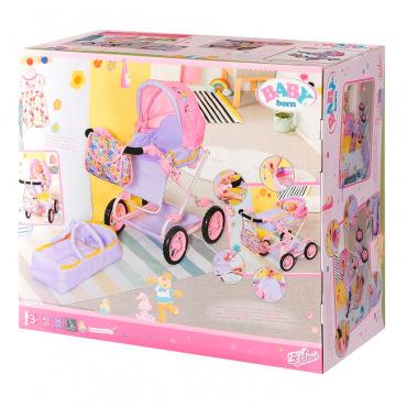 Игрушка Коляска для куклы Baby Born Делюкс S2 складная, с сумкой 828649