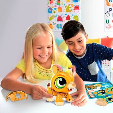 Т16236 1toy Игрушка РобоЛайф Львенок интерактивный (модель для сборки) со свет.эфф. 2*АА бат (не вх)