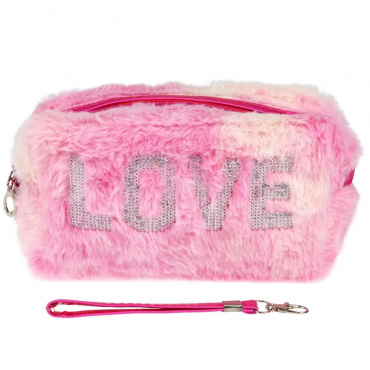 Т24428 Lukky Косметичка плюшевая Lukky Love, 18*10*8см,пакет,бирка