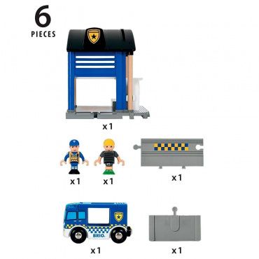 33813 BRIO Игровой набор "Полицейский участок" 6 эл., кор.