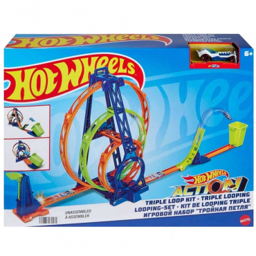 HMX38 Игрушка Автотрек Hot Wheels 'Тройная петля"  с машинкой