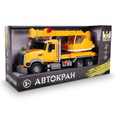 AB-2124 Игрушка-автокран Kid Rocks, масштаб 1:12, со звуком и светом, инерц. механизм