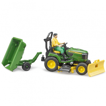 62104 Игрушка из пластмассы Трактор John Deere с прицепом и фигуркой